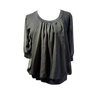 MIUSOL Black Pleated ront Blouse – Size XXL